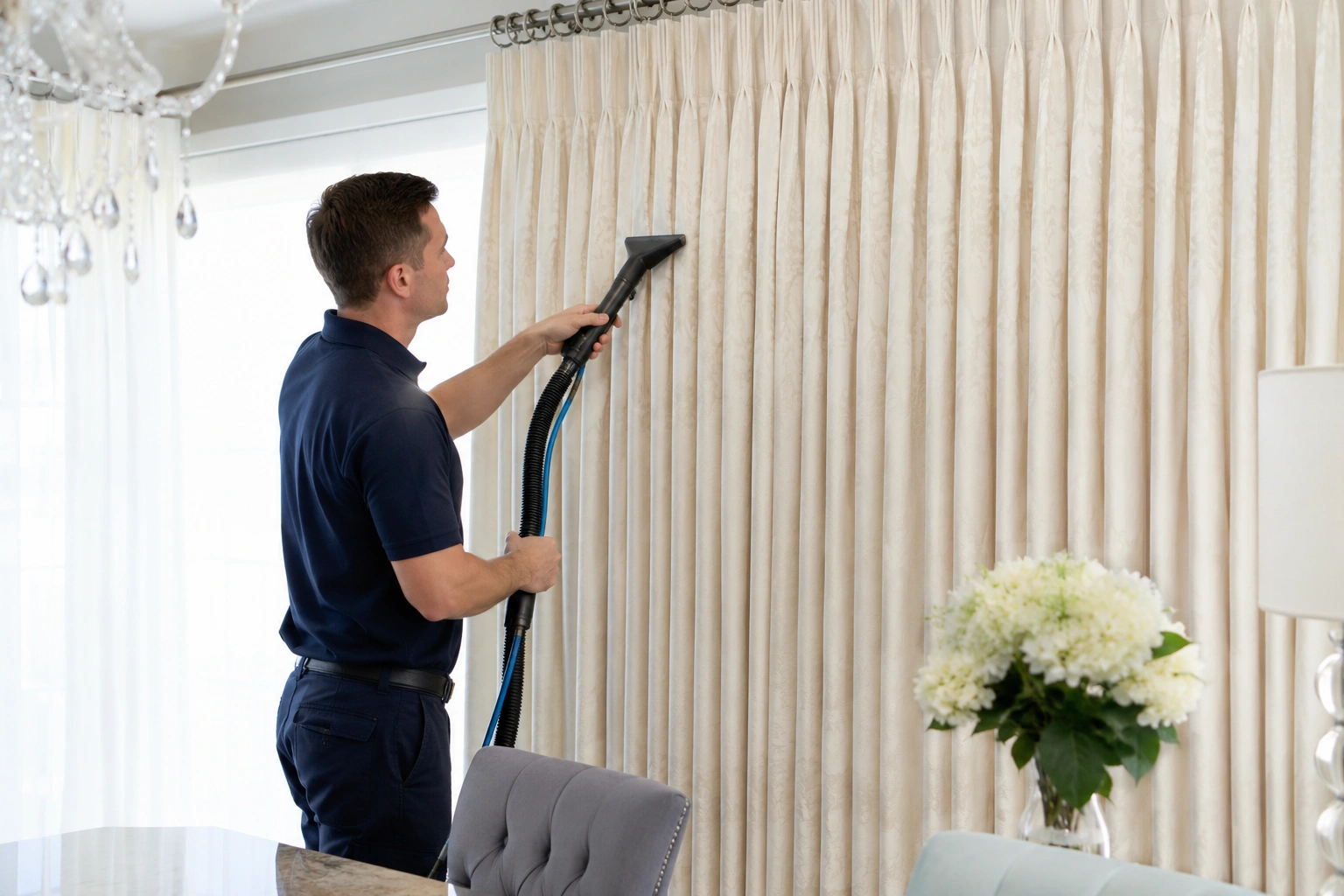 Curtain Cleaning crew working in Brooklyn
